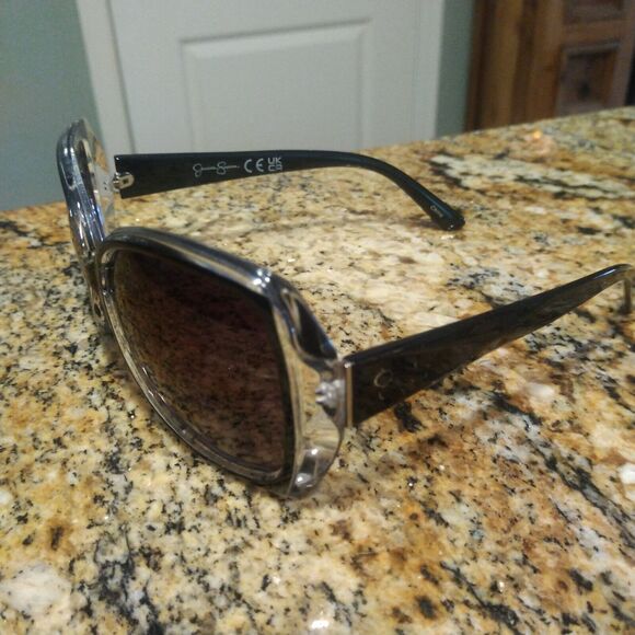 Jessica Simpson Oversized Sunglasses Black, Chrome J5234 OX - IOJSOP0927-R - Picture 2 of 10